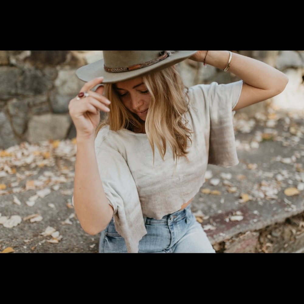 Hemp Box Tee - hand -dyed designer crop top